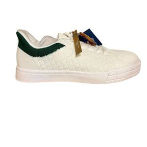 STQ Womens Lace Up White & Green Knit Sneakers Size 9.5 NEW